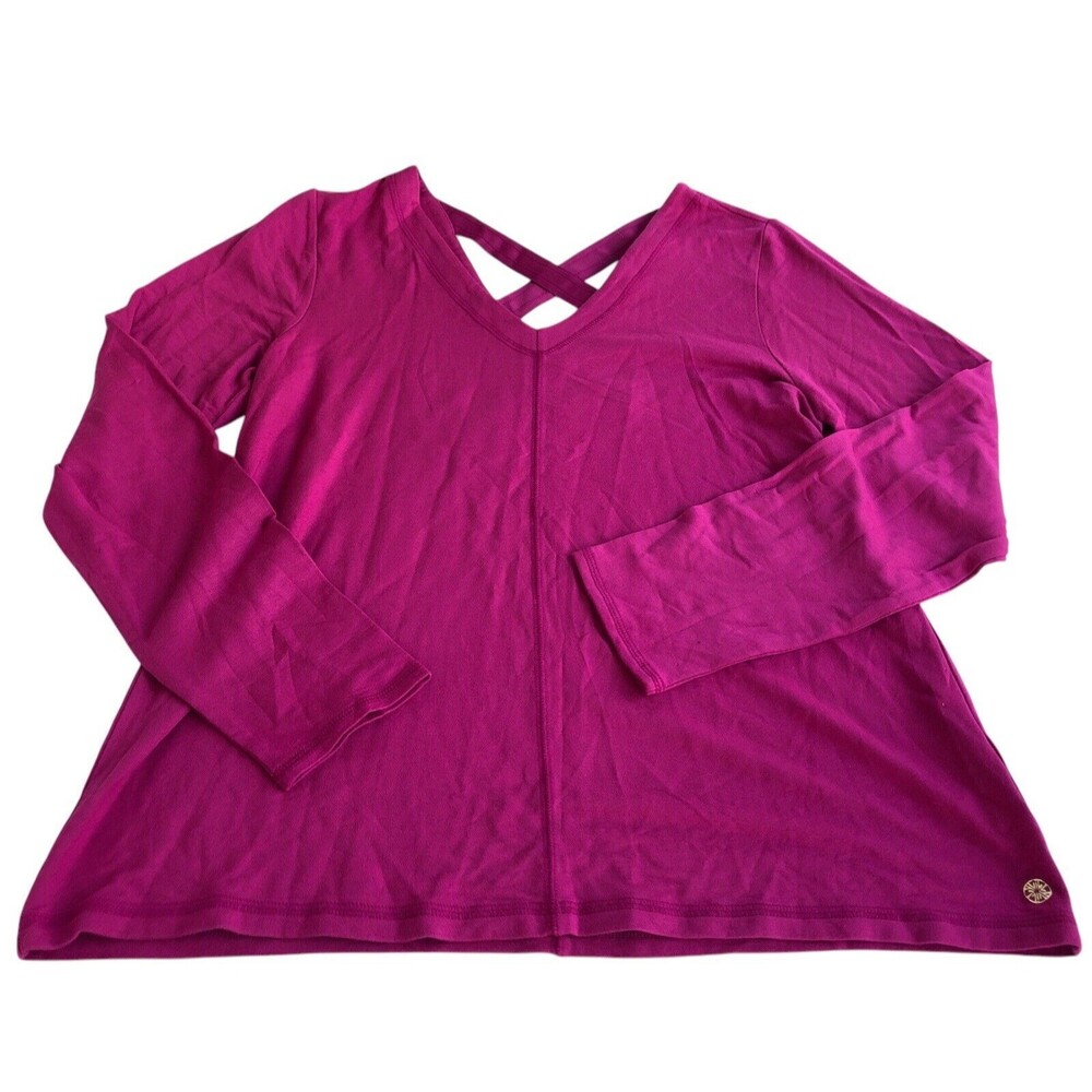 LILLY PULITZER Areli Knit Pullover Top BORDEAUX BERRY Luxletic Size Large NWOT - Picture 11 of 15